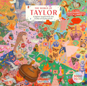 Laurence King World of Taylor puzzle illustration for immersive Swiftie storytelling.