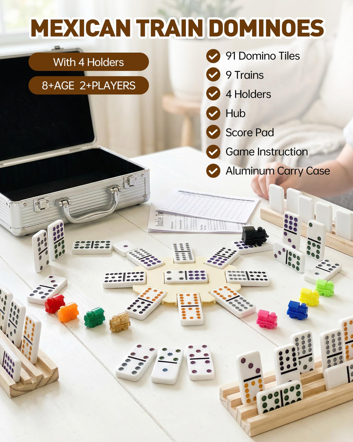 Lavendex wooden racks with anti-slip pads keep tiles upright during lively play
