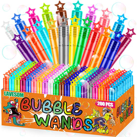 Lavesom 200pcs star mini bubble wands pack offers colorful fun for kids