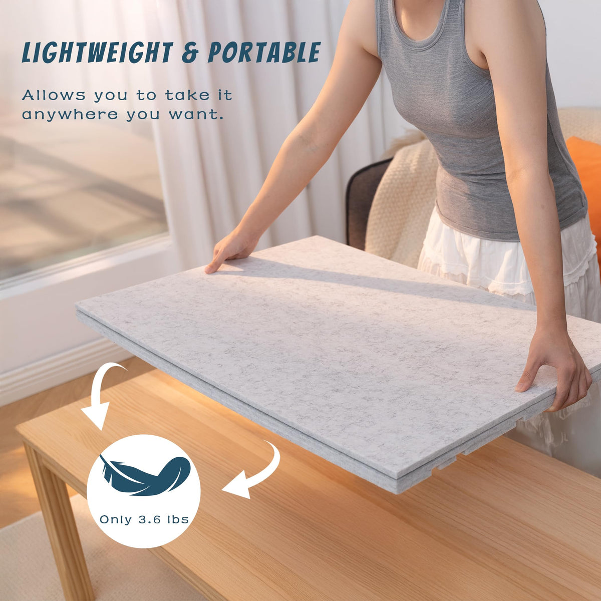 Ultra-lightweight 3.6 lb Lavievert board for easy portability