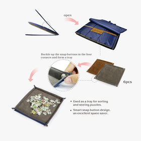 Lavievert puzzle board back shows see-through slot for labeling puzzles.