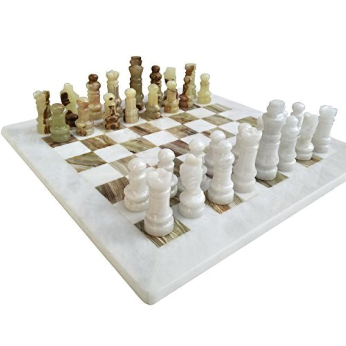 Lavish Chess Sets handmade Staunton onyx board for elegant home decor