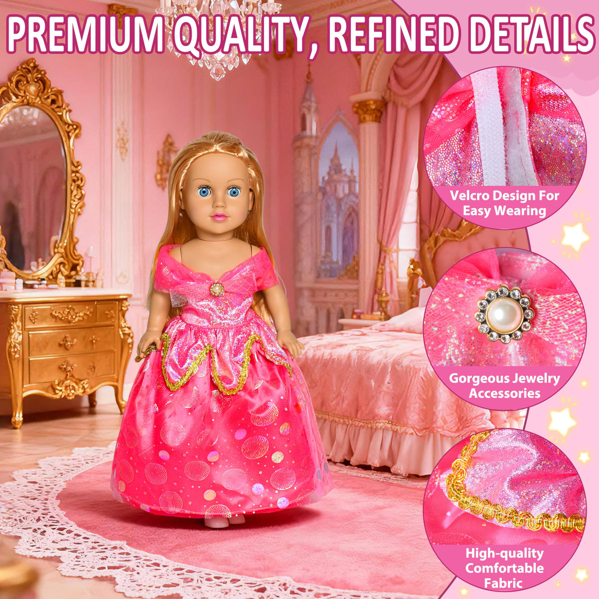 Lavwix crown and hair bow accessories for dress-up