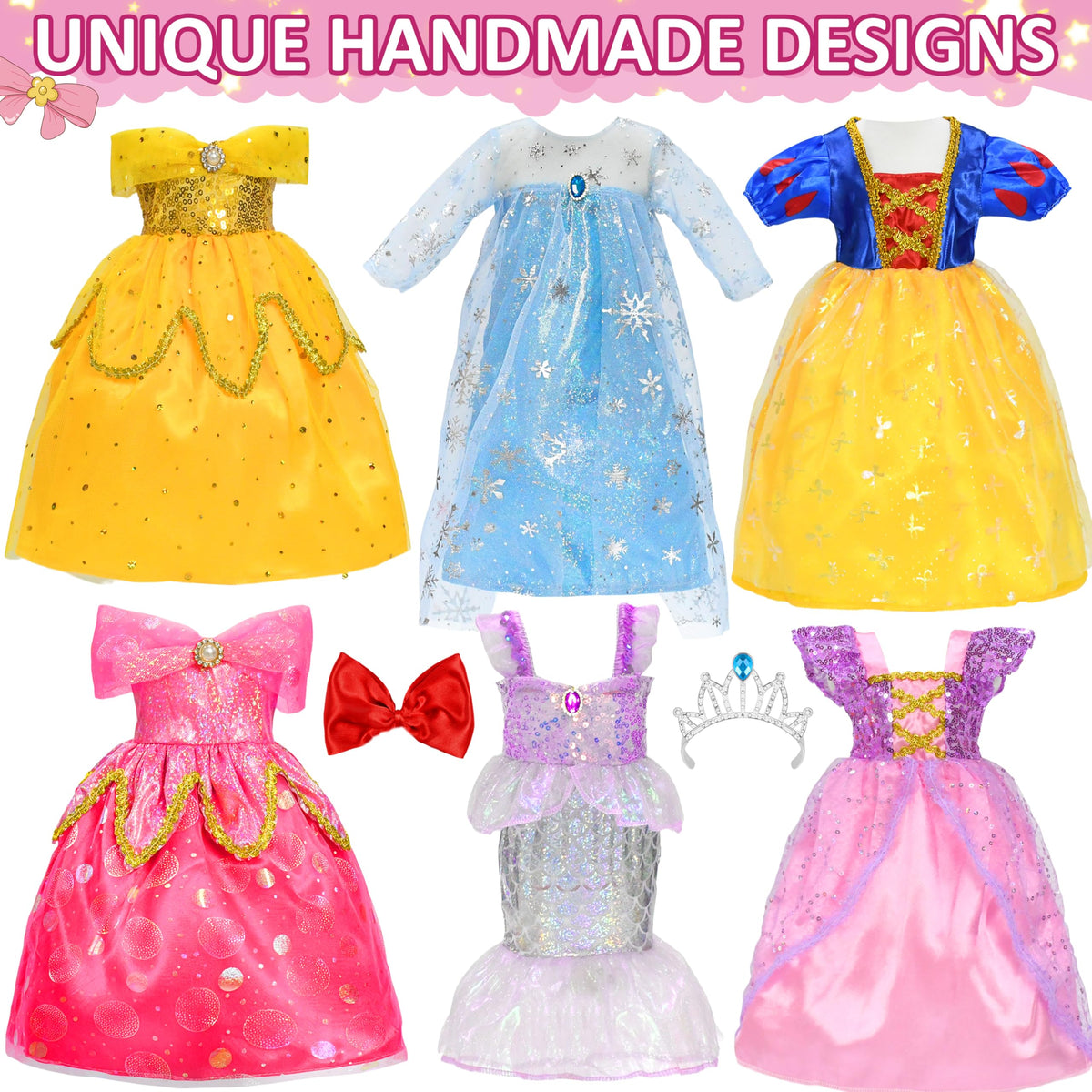 Lavwix crown and hair bow add a regal touch to dolls.