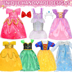 Lavwix princess dresses for 18-inch dolls in bright colors