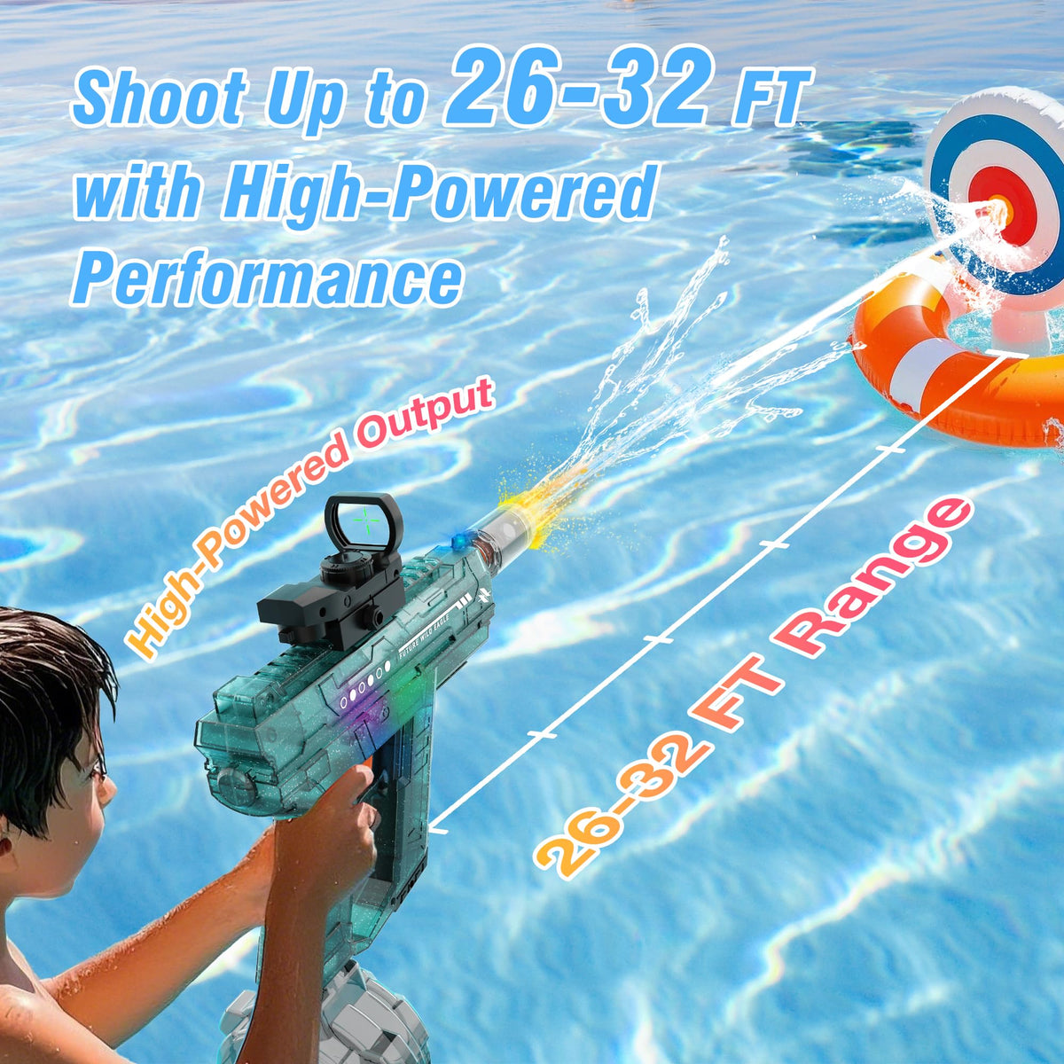 Lawdiey water gun 800ml tank open cap highlights capacity for longer play