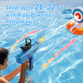 Lawdiey water gun with holographic sight for precise target practice.