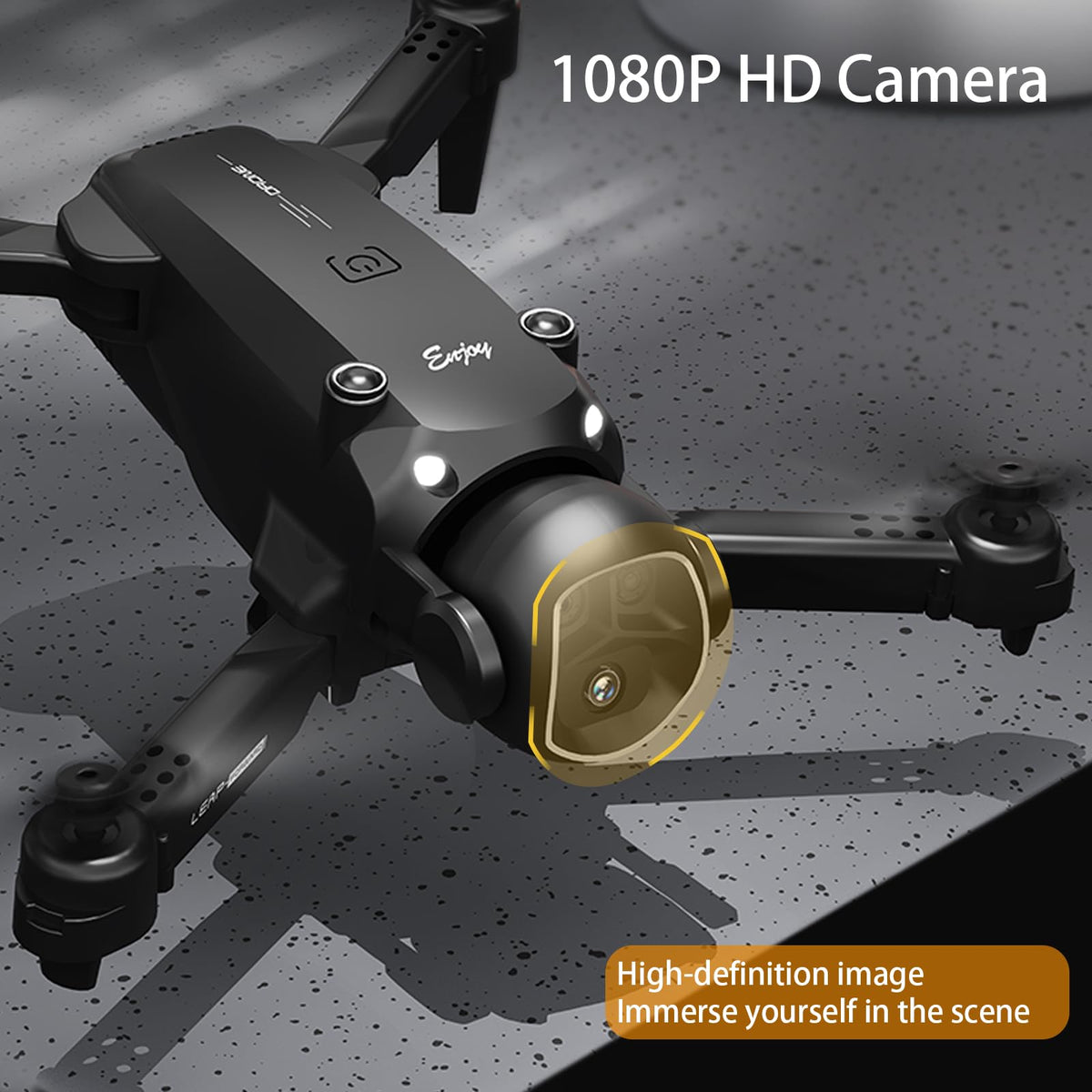Foldable Lawfig Drone design for easy portability and storage.