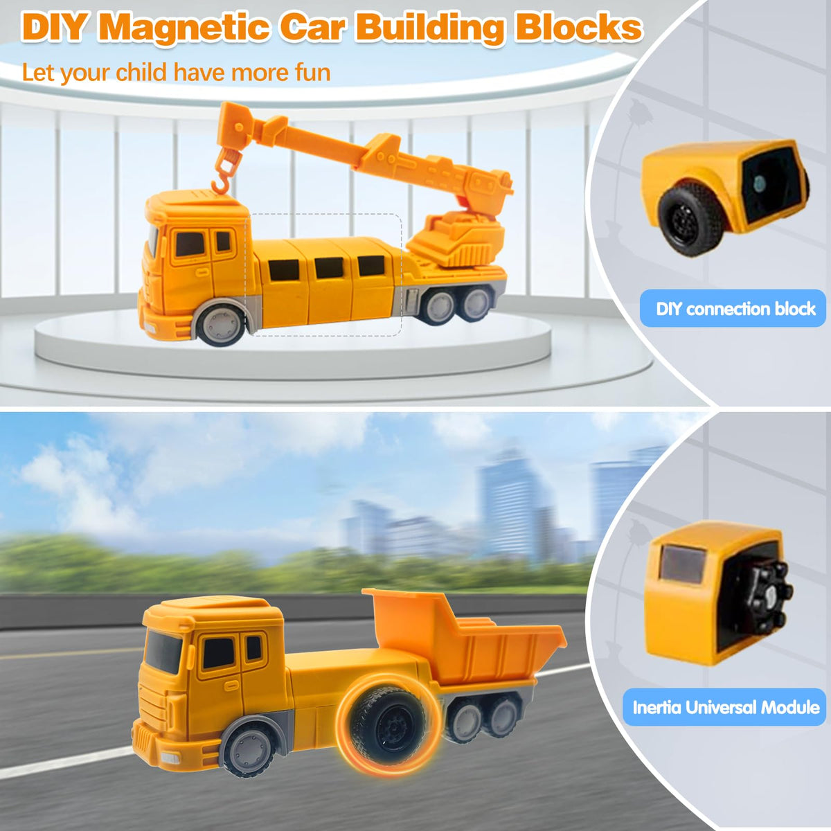 Lawfig magnetic transform excavator highlighting precise grips for quick rebuilds.