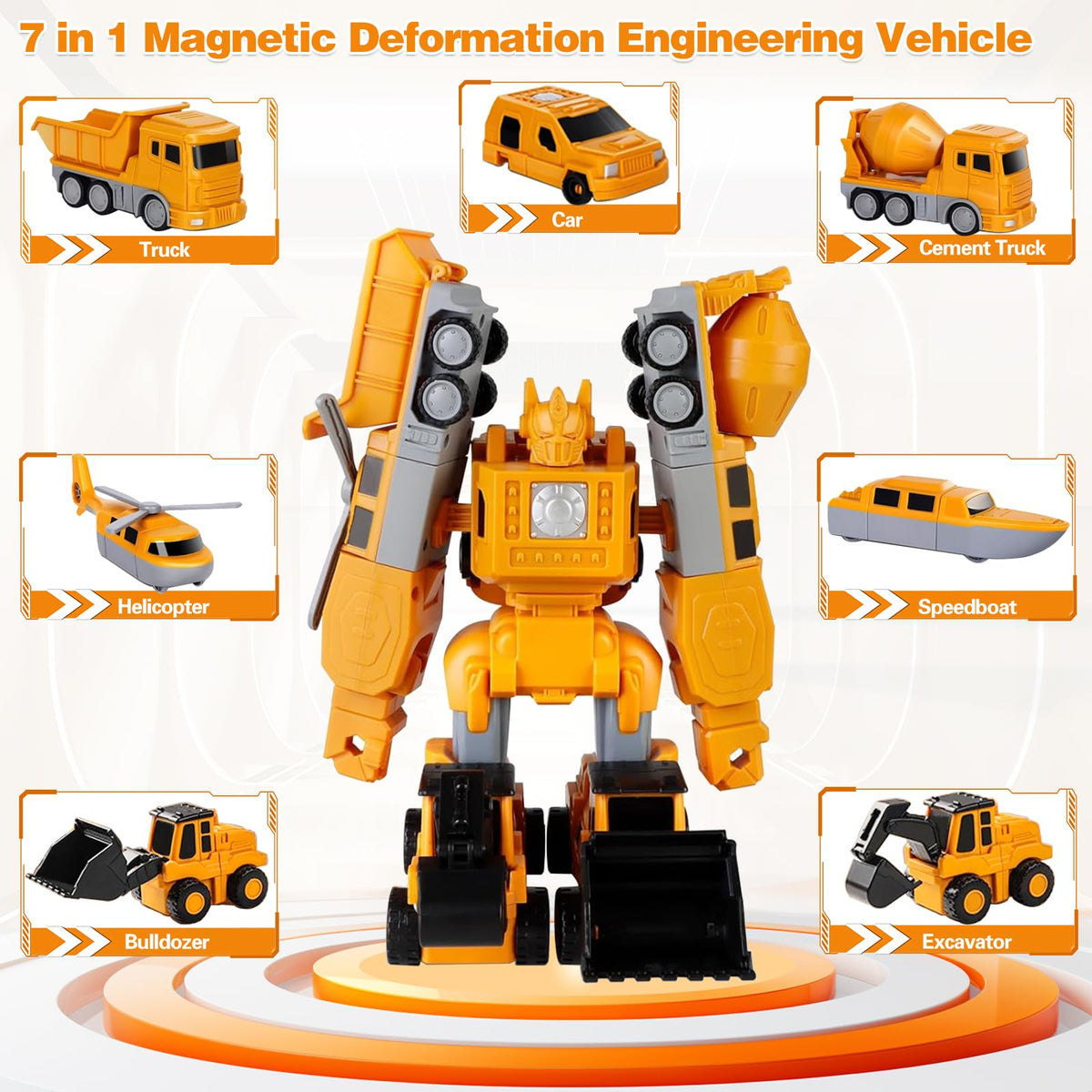 Lawfig magnetic transform truck demonstrating sturdy construction with snap-together parts for easy assembly.