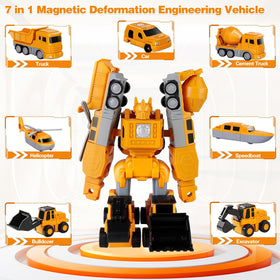 Lawfig magnetic transform truck demonstrating sturdy construction with snap-together parts for easy assembly.