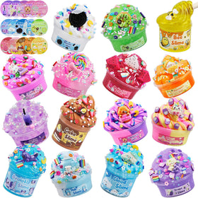 LAWOHO 15-pack dessert slime kit with cupcake slimes for creative play