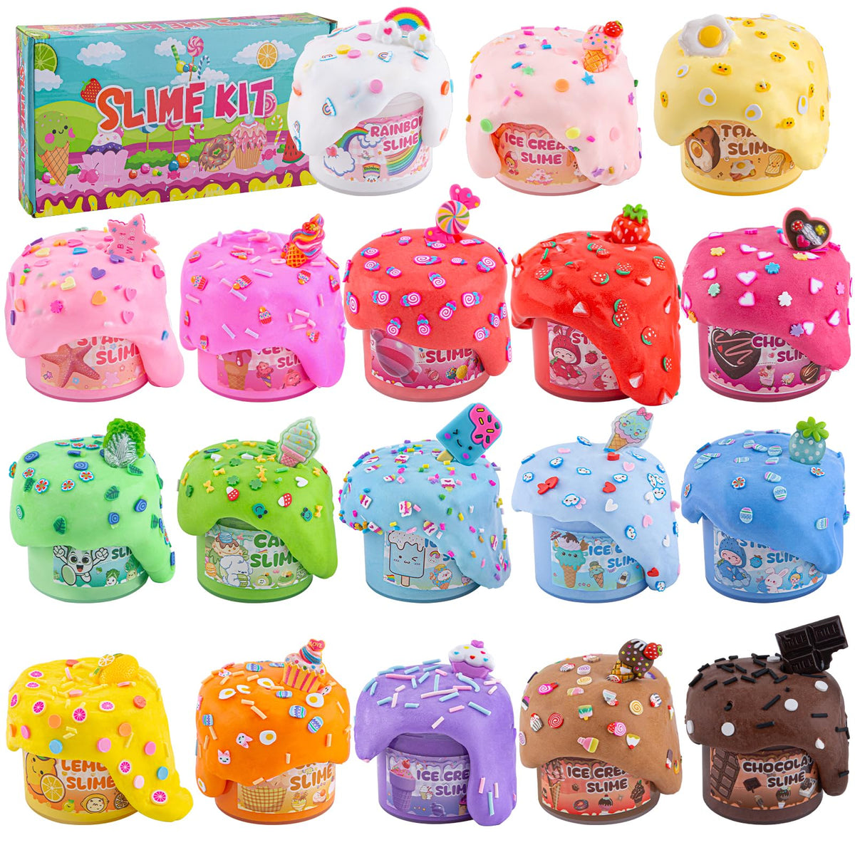 LAWOHO birthday party ideas kit showing colorful slime for gifting