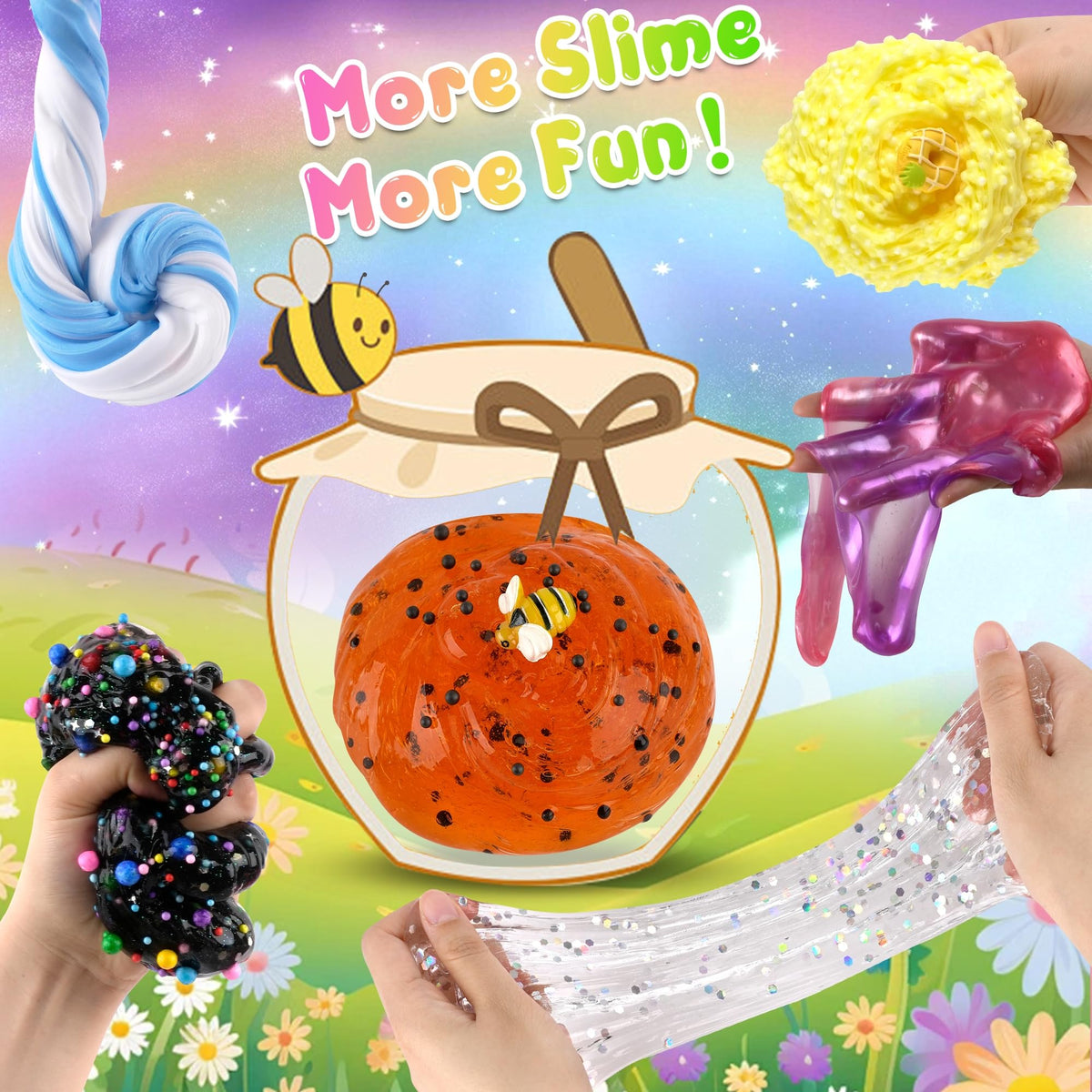 LAWOHO butter slime swirl demonstrates soft, stretchy, mess-free play.