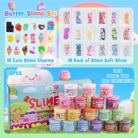 LAWOHO shelf ready slime collection with organized color variety