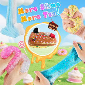 Closeup of crunchy, soft butter slime texture ready to stretch with LAWOHO