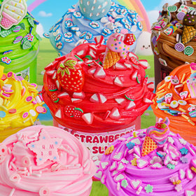 LAWOHO fluffy butter slime arrangement highlighting soft non sticky textures