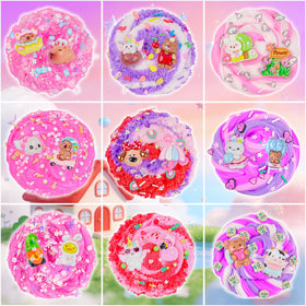 LAWOHO pink cloud slime kit with charms for soothing, stretchable texture.
