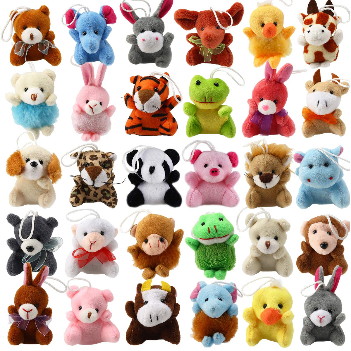 Laxdacee plush rabbit, tiny 3-inch toy ideal for backpacks and party favors.