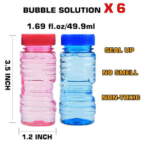 Laxdacee Party-favor gift box showcases colorful bubble guns for celebrations.