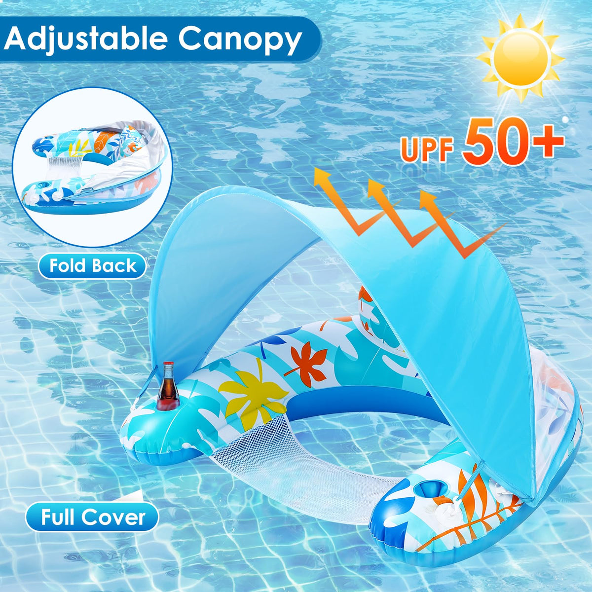 LAYCOL pool chair sunshade tilt demonstrates adjustable shade for comfort
