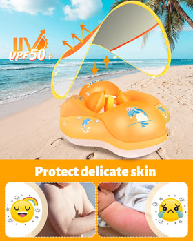 LAYCOL baby pool float with dual air chambers for stable buoyancy