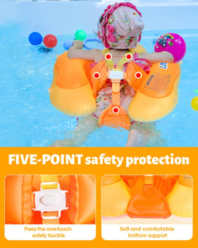 LAYCOL baby pool float raised front design prevents forward tipping