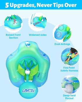 LAYCOL design with raised front prevents baby from leaning forward.