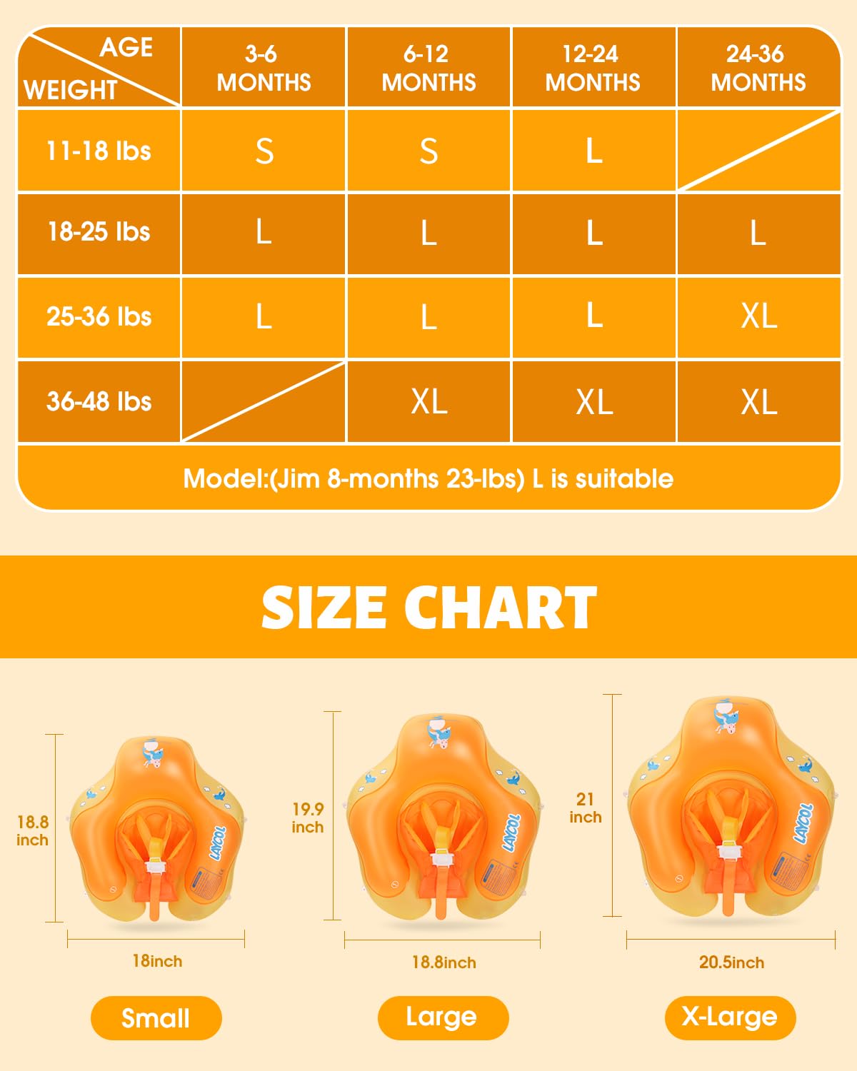 LAYCOL baby pool float with widened side floats for extra buoyancy