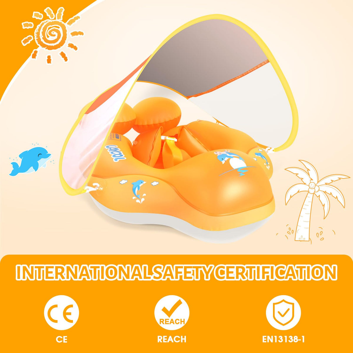 LAYCOL double air chamber design keeps baby secure during pool play