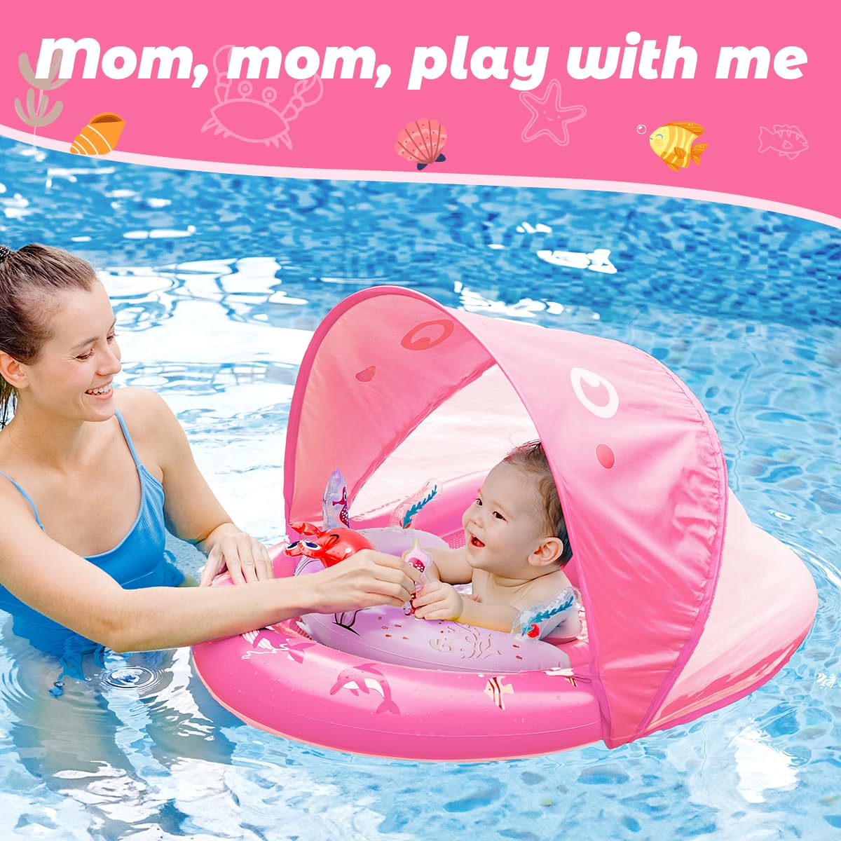 LAYCOL crab squeaky toy adds playful time during pool play.