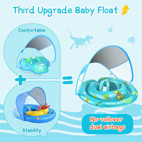 LAYCOL removable canopy keeps shading as your baby moves in the water