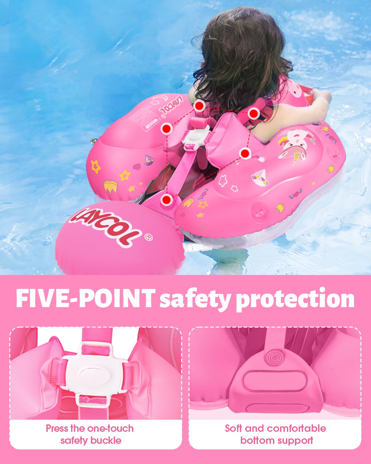 LAYCOL Unicorn L raised front section prevents tipping during playtime.