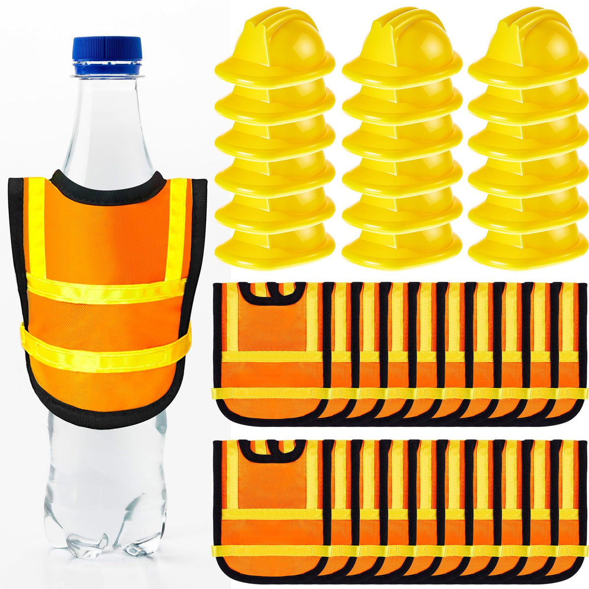 Layhit mini construction hat yellow for cake toppers and bottle decorations