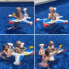 LAYVIC durable PVC airplane float maintains shape during play