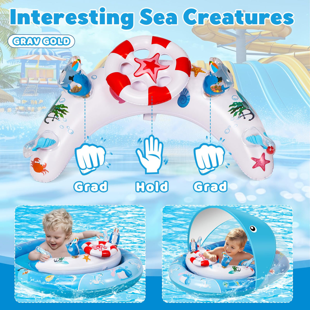 LAYVIC baby float uses non-toxic material safe for delicate skin.