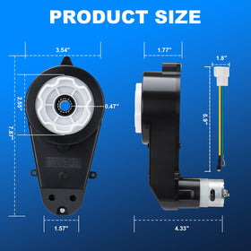 LAZORA durable plastic housing protecting precision gears for ride-on use.
