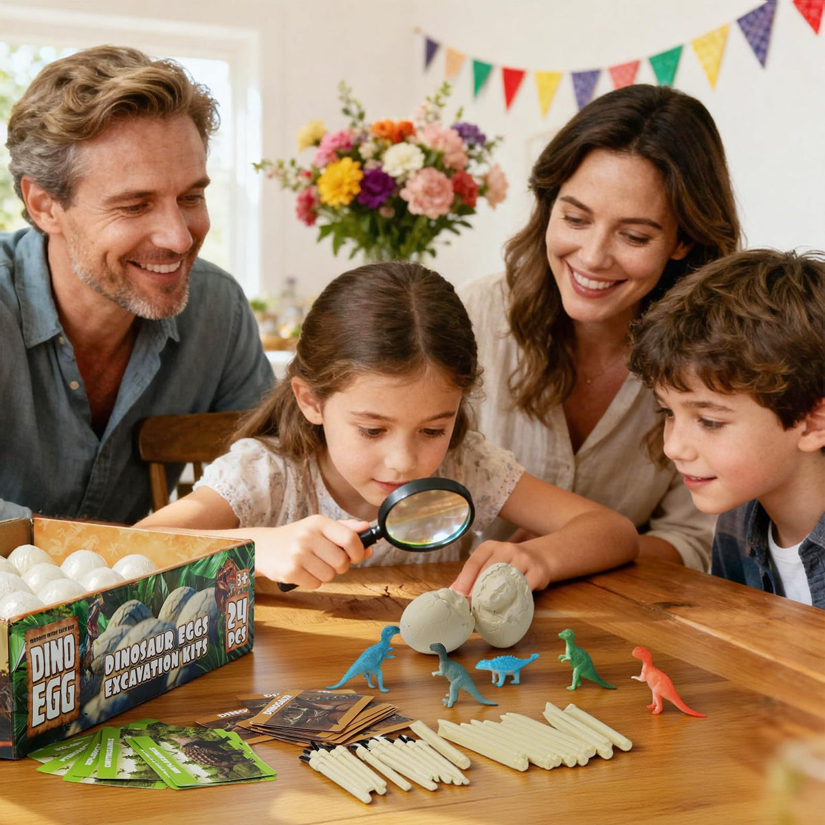 LAZUBDSLQ Dinosaur Eggs Dig Kit: complete tool kit supports clean digging and careful excavation.