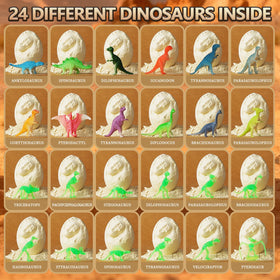 LAZUBDSLQ Dinosaur Eggs Dig Kit: knowledge cards give quick facts for curious minds.