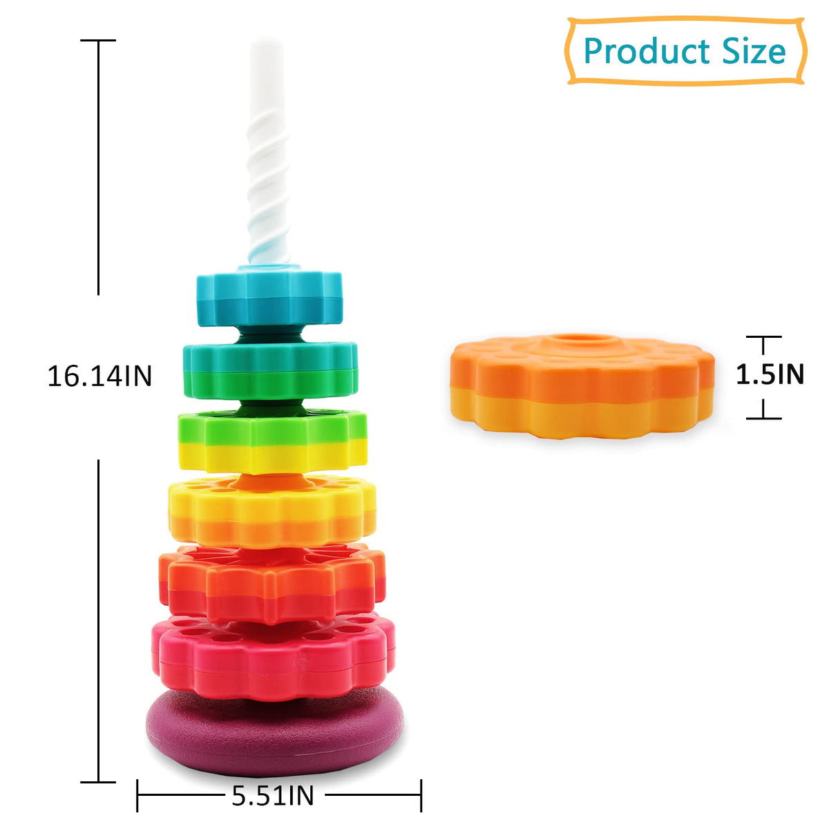 LBAIBB colorful stack discs highlighting textures and visual discrimination in kids