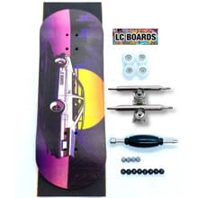 LC Boards fingerboard with silver trucks for a smooth, stable practice session.