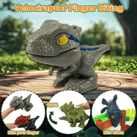 LCIMG blue ball, bridge lights, and signs enrich dramatic dinosaur adventures.