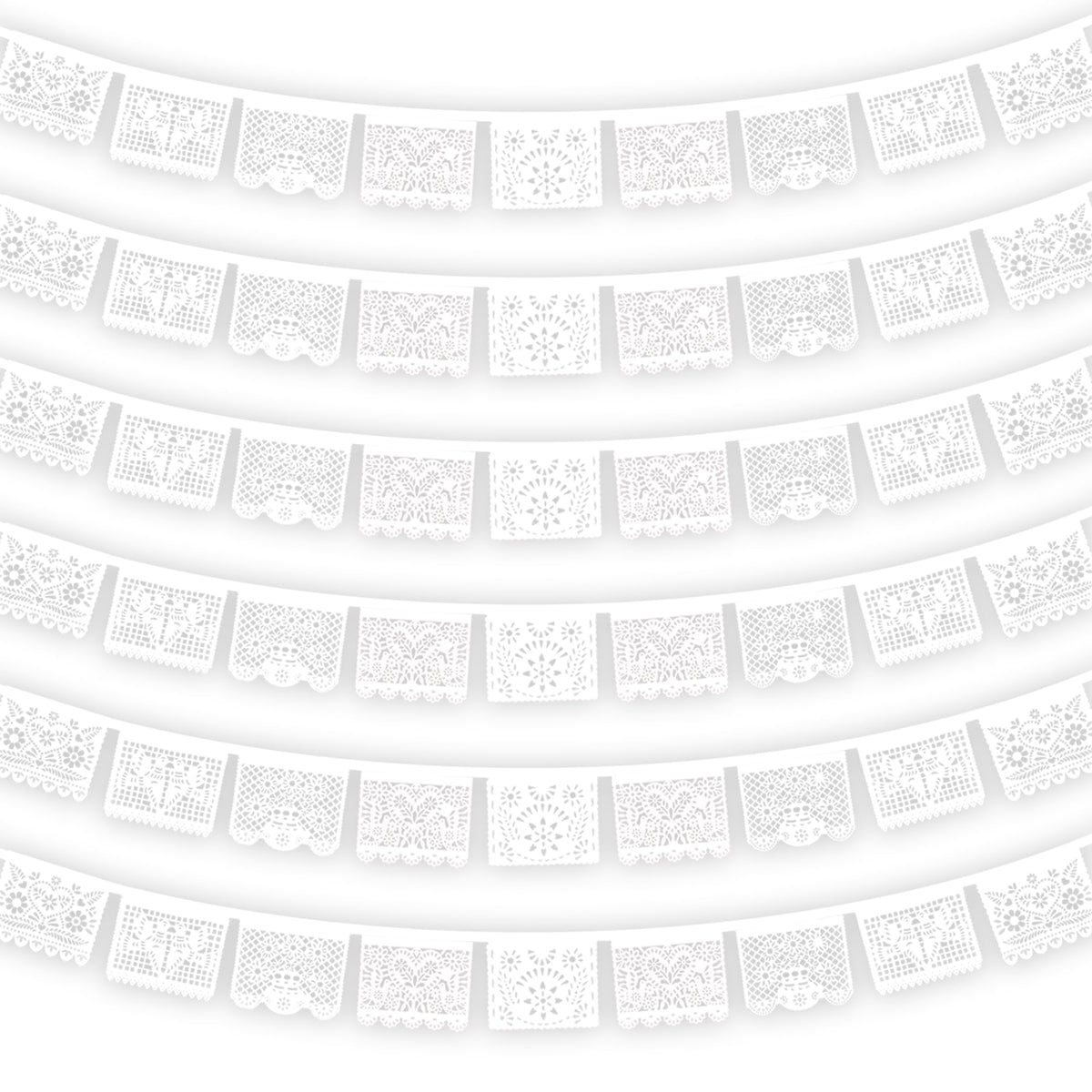 Lctevvn white paper-cut banner backdrop for weddings and celebrations