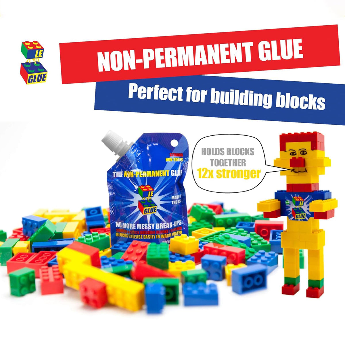 Le-Glue compatibility lego-blocks enables durable builds for any brick project.