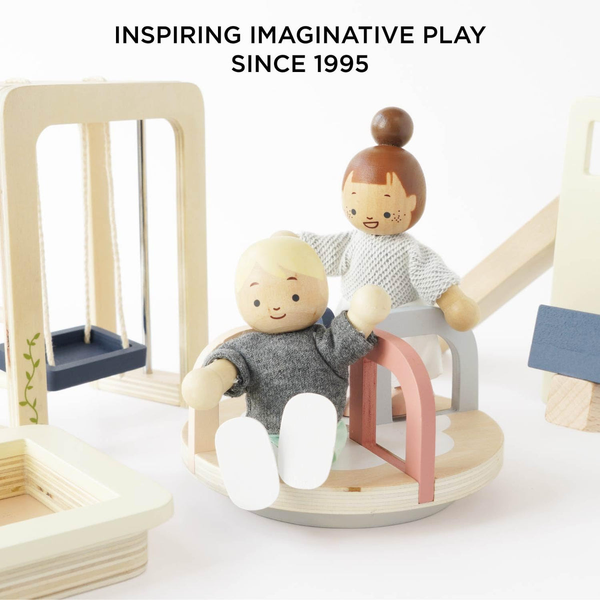 Le Toy Van Dollshouse Outdoor Furniture Set swing piece for gentle rocking stories