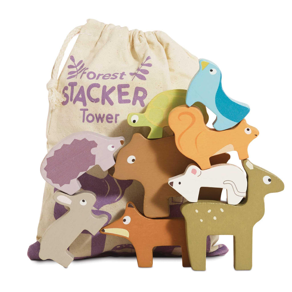 Le Toy Van Petilou Forest Stacker bag image highlights portable storage for on-the-go play.