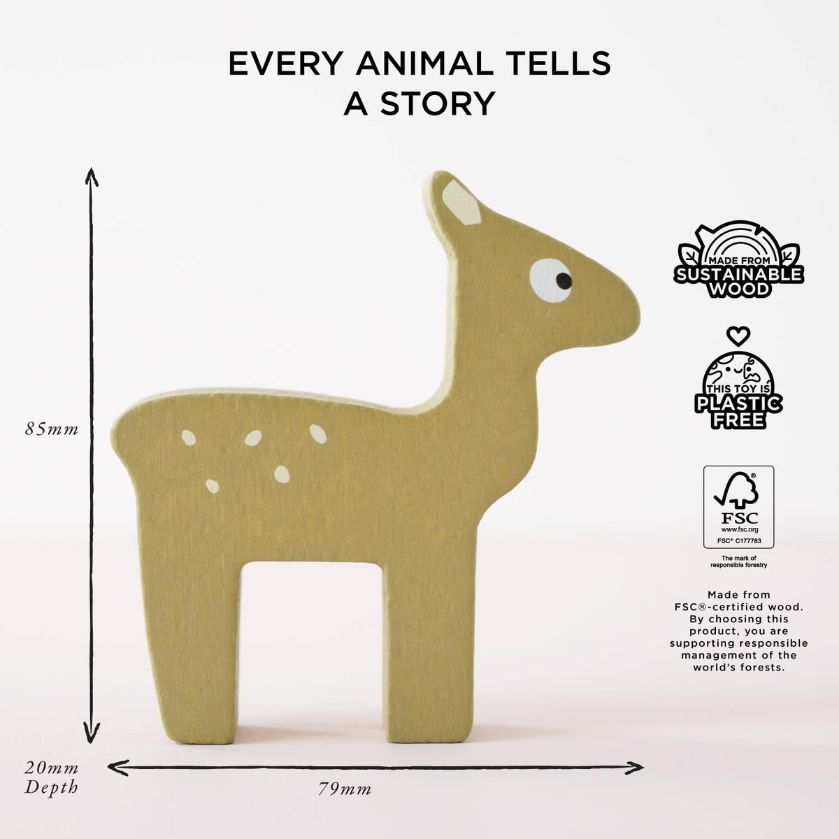Le Toy Van Petilou Forest Stacker rubberwood construction ensures durable, eco-friendly toy.
