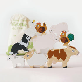Le Toy Van wooden animal pieces ready for counting and shape recognition