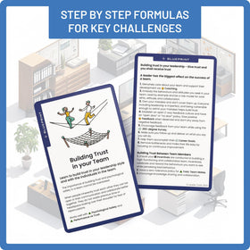 Leader Tools performance-review script card helps structure constructive feedback