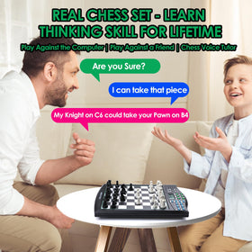 LEAFITOYS Talking Chess Academy 1-2 player mode for solo and paired play